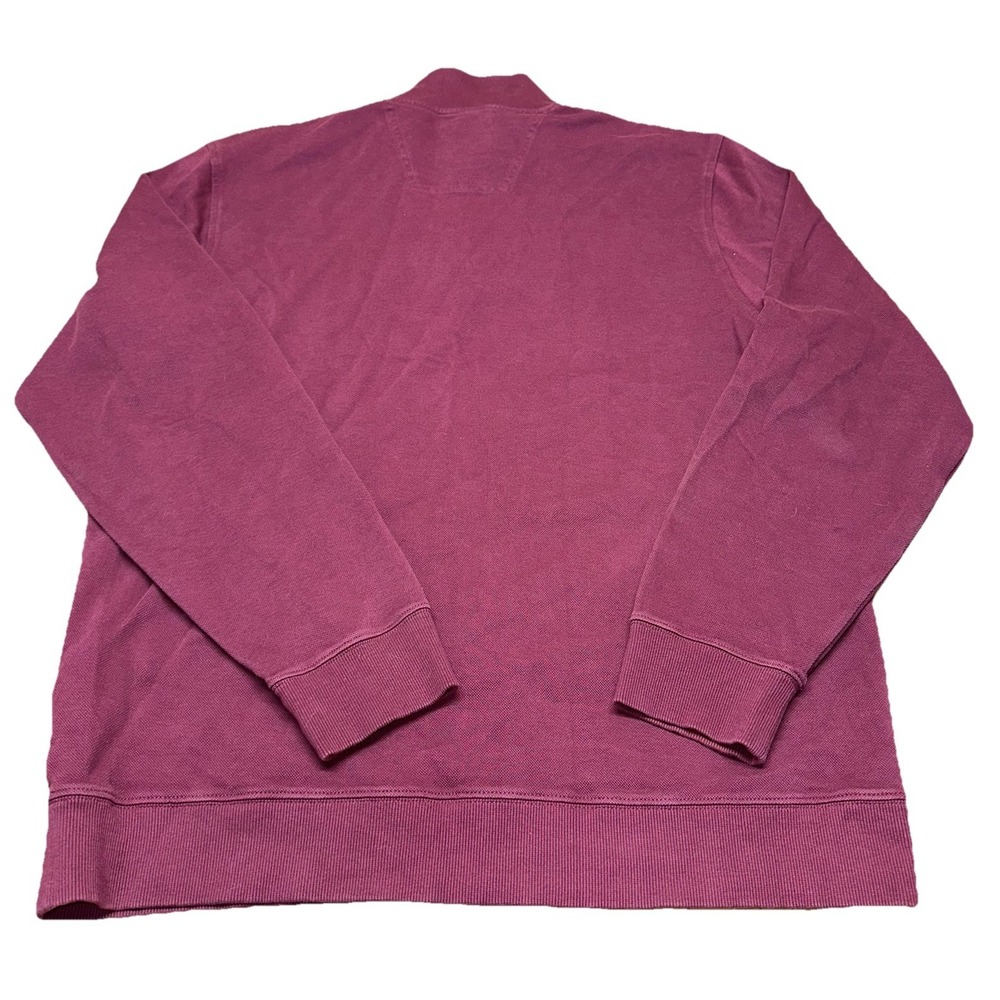 Brooks Brothers Maroon 1/4 Button Mock Neck Pullover Sweater Elbow Patch Mens XL - Picture 4 of 7